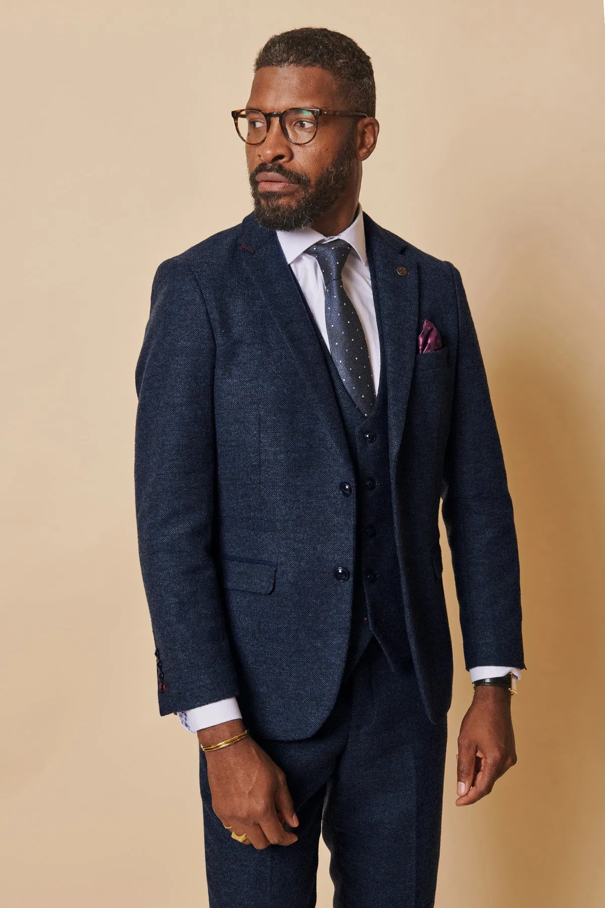 MARLOW - Navy Tweed Blazer sold by Marc Darcy