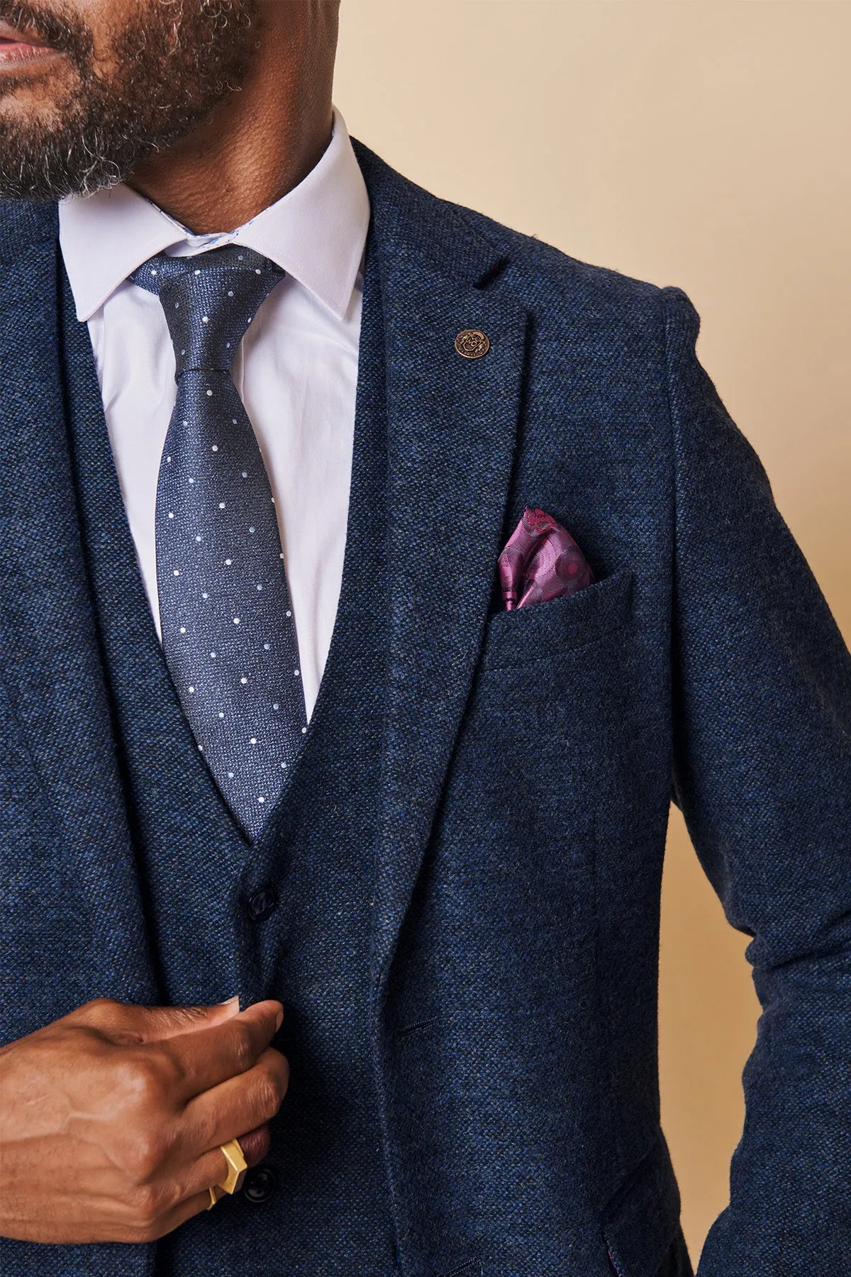 MARLOW - Navy Tweed Blazer sold by Marc Darcy product image thumbnail 3