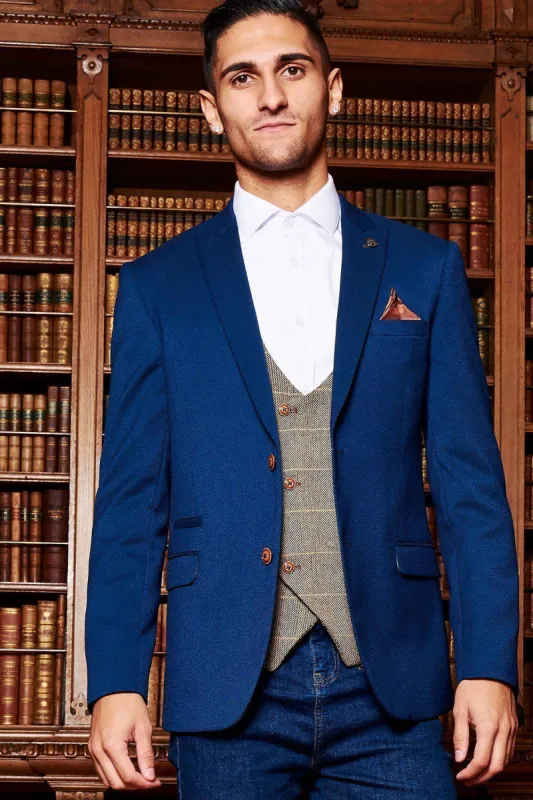 MAX - Royal Blue Blazer with TED Waistcoat sold by Marc Darcy