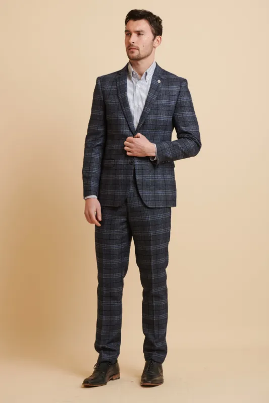 ANDY - Blue Check Two Piece Suit sold by Marc Darcy