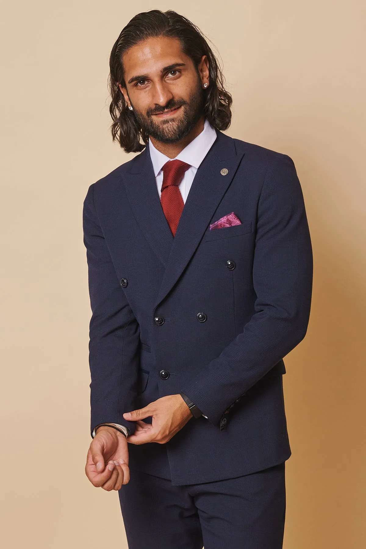 Former Sunderland Football Michael Gray in Bromley Navy Double-Breasted Suit sold by Marc Darcy product image thumbnail 5