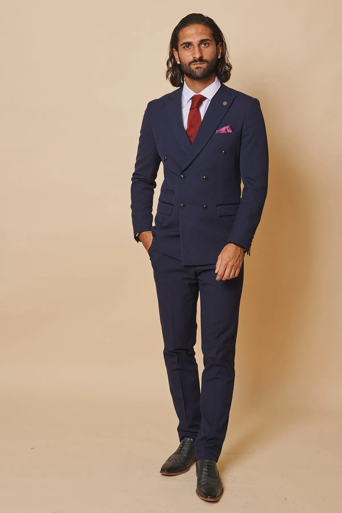 Former Sunderland Football Michael Gray in Bromley Navy Double-Breasted Suit sold by Marc Darcy product image thumbnail 3