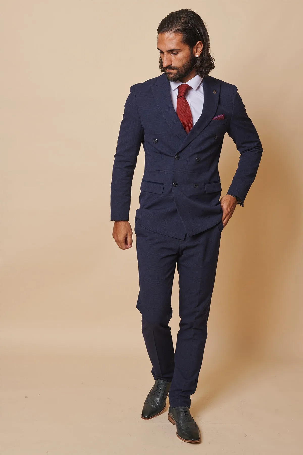 Former Sunderland Football Michael Gray in Bromley Navy Double-Breasted Suit sold by Marc Darcy product image thumbnail 4