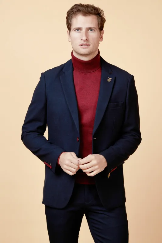 JD4 - Navy Contrast Trim Blazer sold by Marc Darcy
