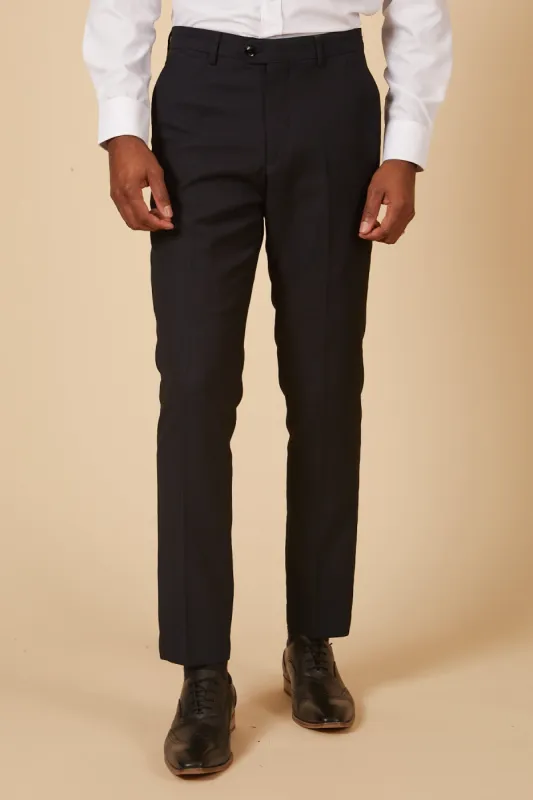 DALTON - Navy Diamond Trousers sold by Marc Darcy