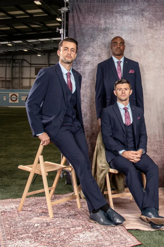 The WHU Collection Official Club Suit - BROMLEY Navy Check Three Piece Suit sold by Marc Darcy
