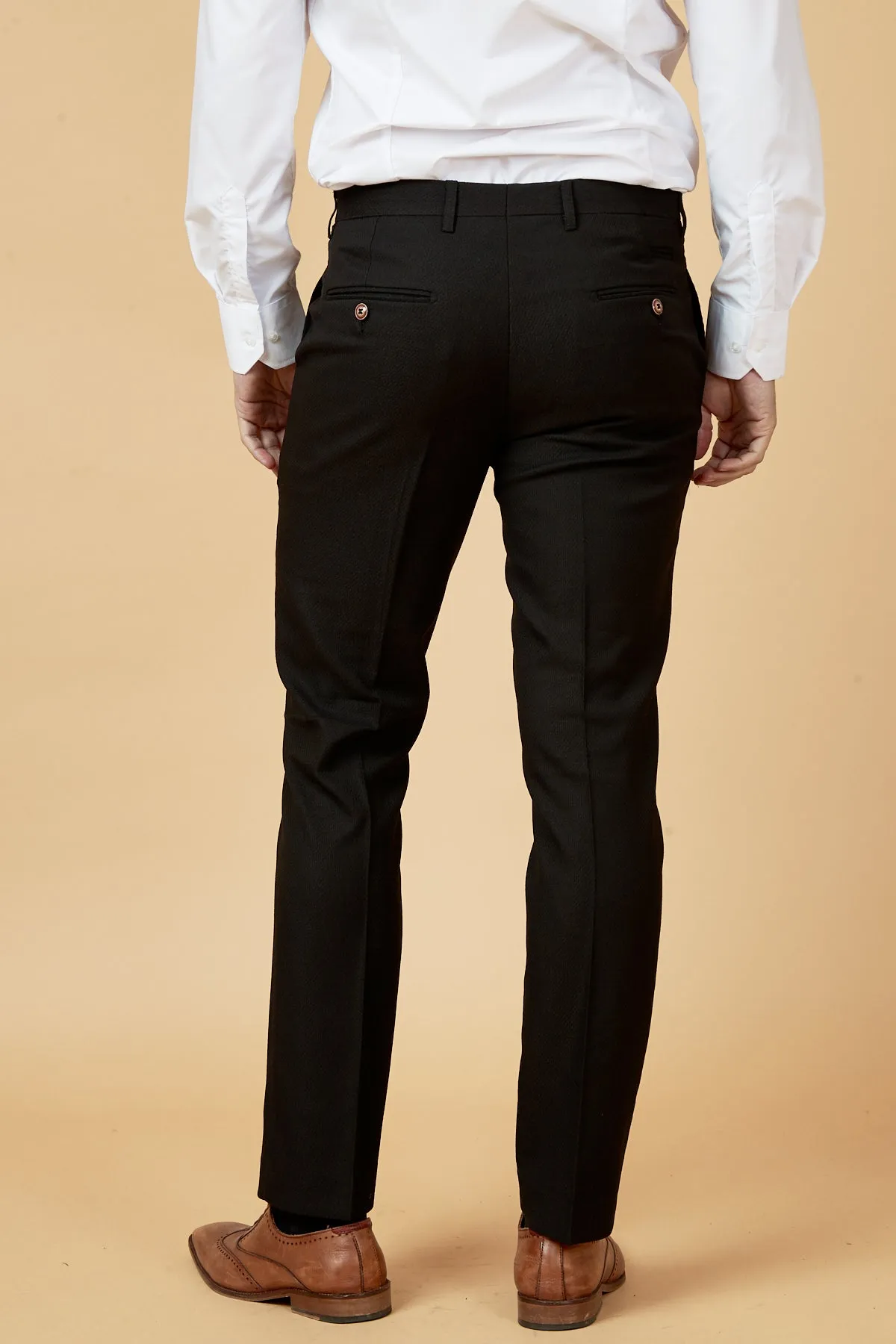 MAX - Black Trousers with Contrast Buttons sold by Marc Darcy product image thumbnail 3
