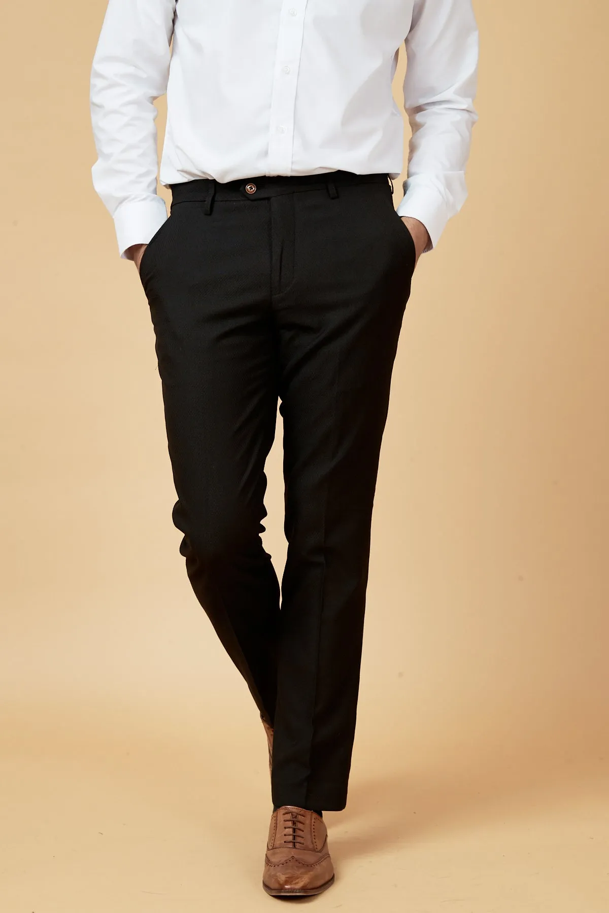MAX - Black Trousers with Contrast Buttons sold by Marc Darcy