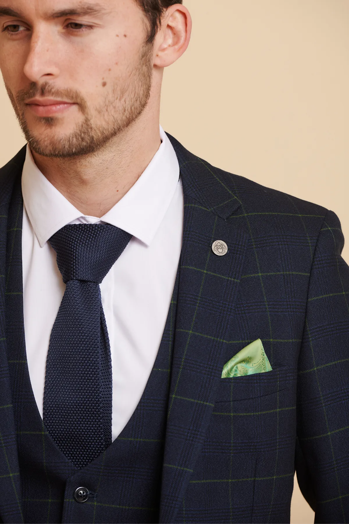 EDINSON - Navy Green Check Blazer sold by Marc Darcy product image thumbnail 2