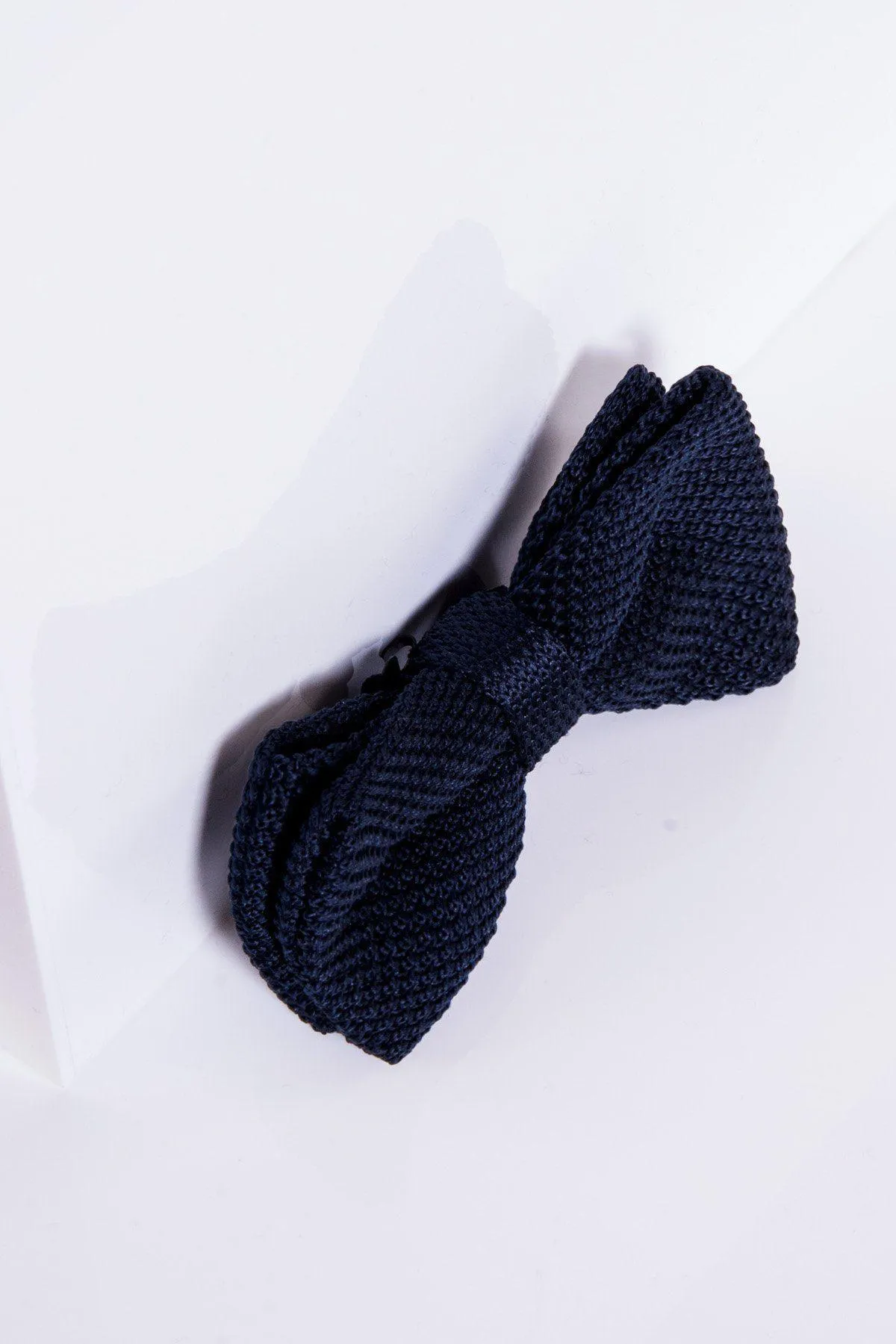 KB - Knitted Double Layer Bow Tie In Navy sold by Marc Darcy product image thumbnail 2