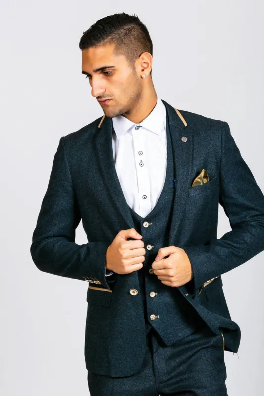 GLEN - Navy Tweed Blazer sold by Marc Darcy