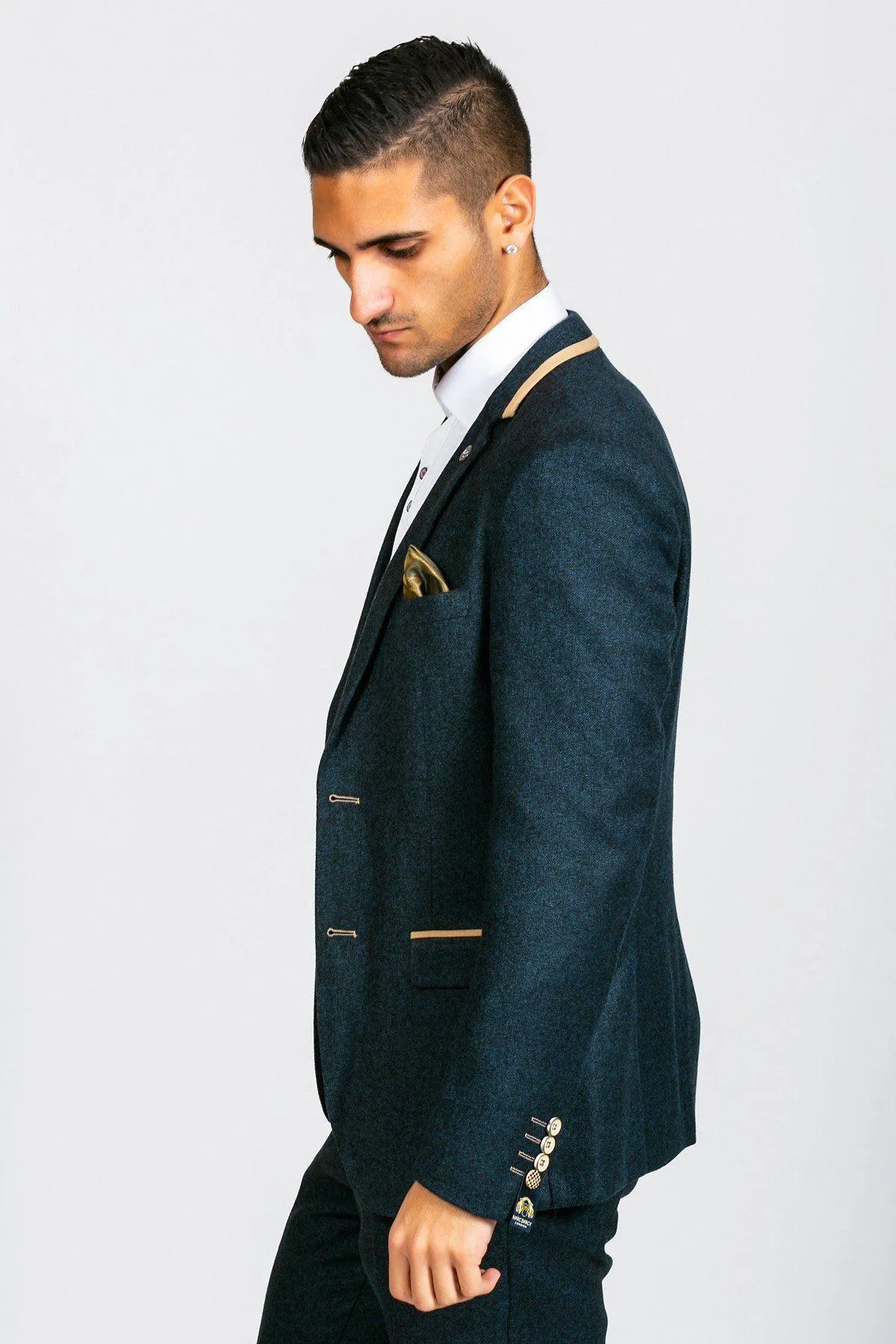 GLEN - Navy Tweed Blazer sold by Marc Darcy product image thumbnail 4