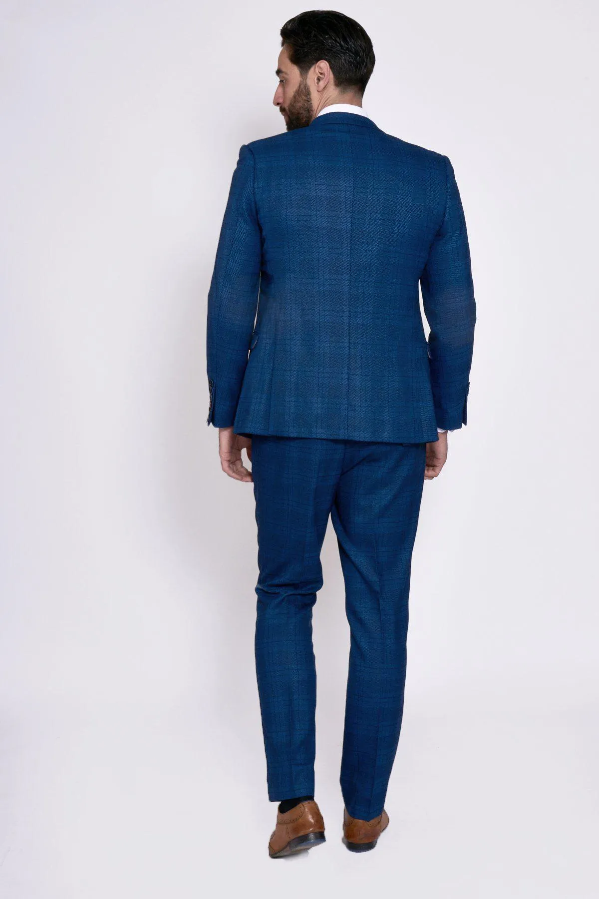 Blogger Style | JERRY Blue Check Suit As Worn By Shaun Findlay sold by Marc Darcy product image thumbnail 5