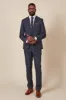 JENSON - Marine Navy Check Suit With Double Breasted Waistcoat sold by Marc Darcy
