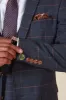 JENSON - Marine Navy Check Suit With Double Breasted Waistcoat sold by Marc Darcy