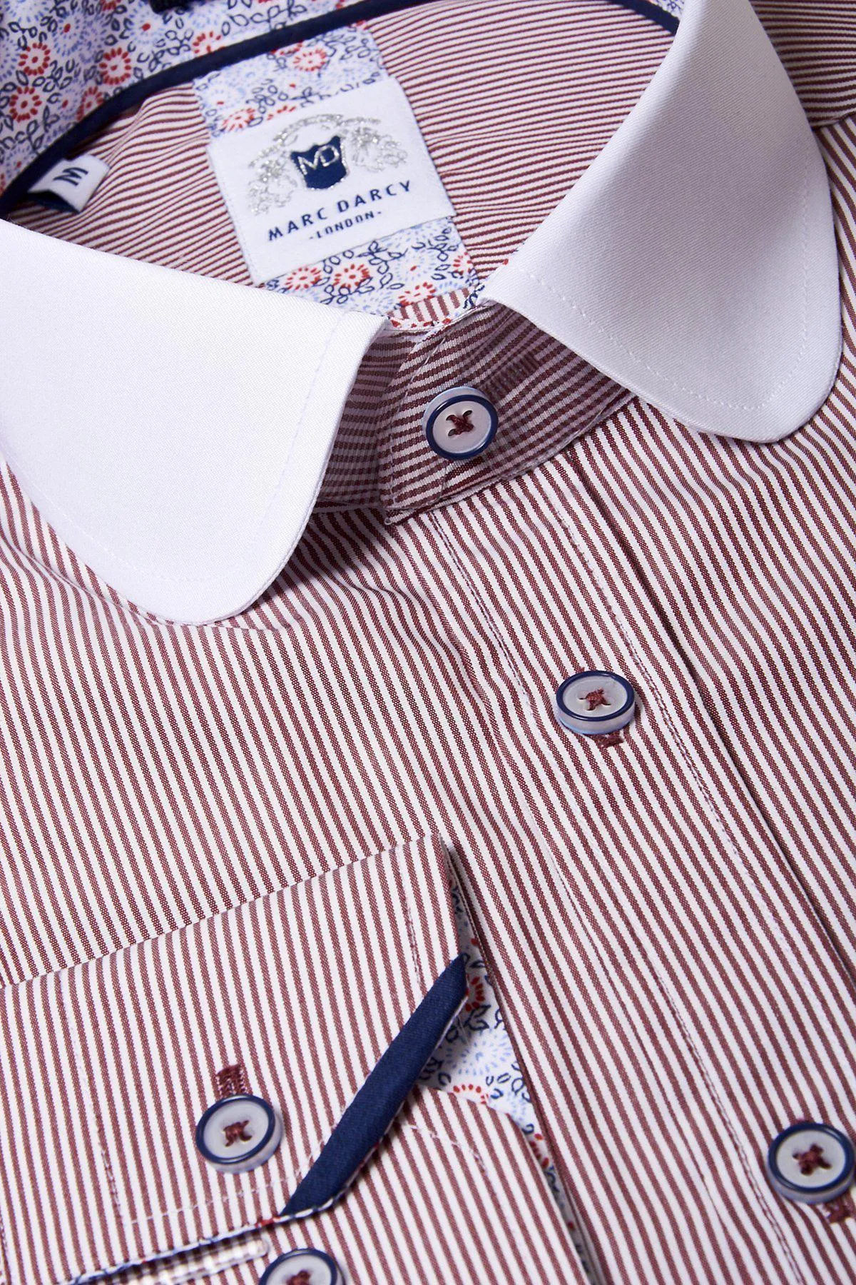 SHELBY - Wine Stripe Penny Collar Shirt sold by Marc Darcy product image thumbnail 4