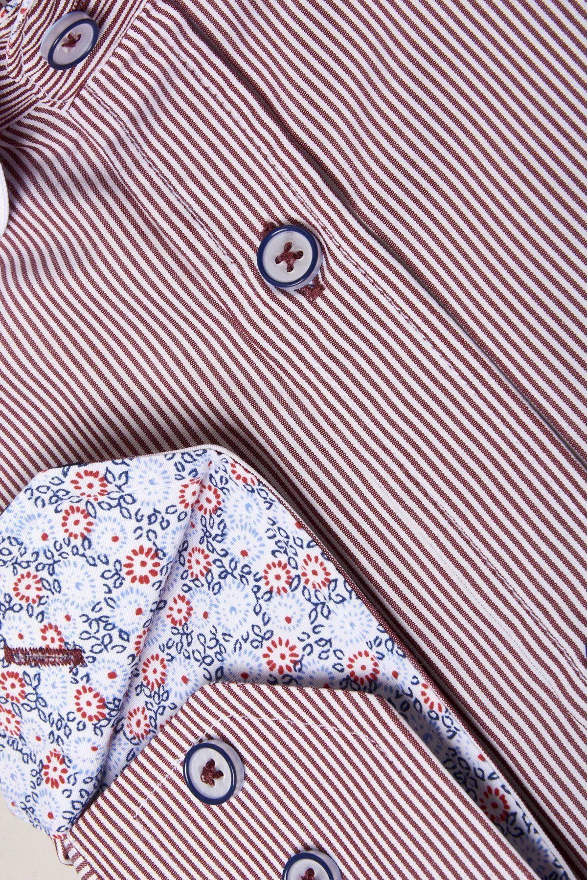 SHELBY - Wine Stripe Penny Collar Shirt sold by Marc Darcy product image thumbnail 2