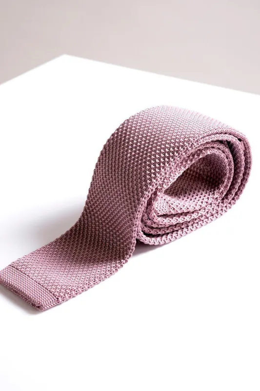KT - Blush Pink Knitted Tie sold by Marc Darcy