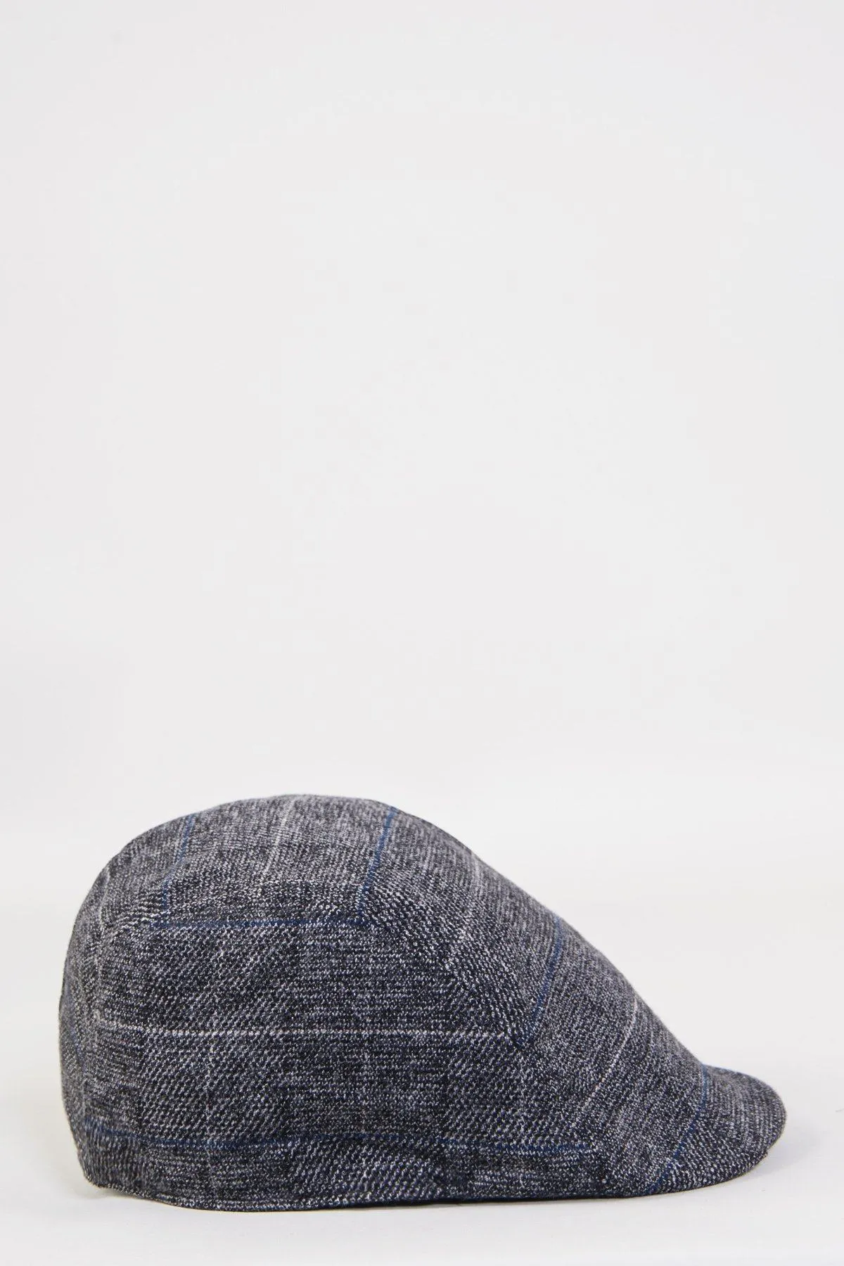 SCOTT - Grey Check Tweed Flat Cap sold by Marc Darcy