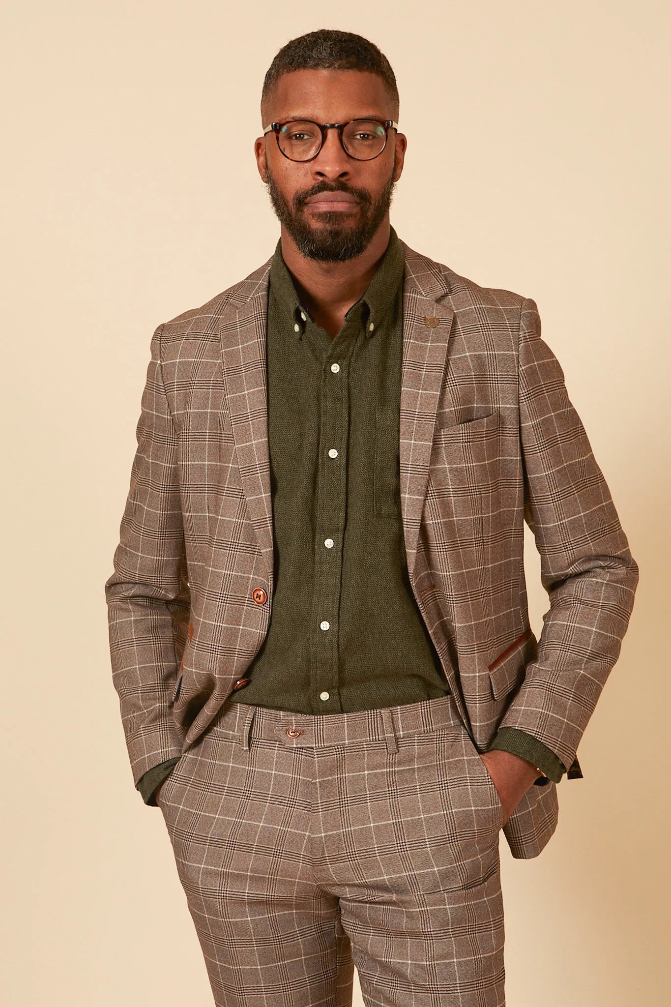 RAY - Tan Check Blazer sold by Marc Darcy product image thumbnail 5