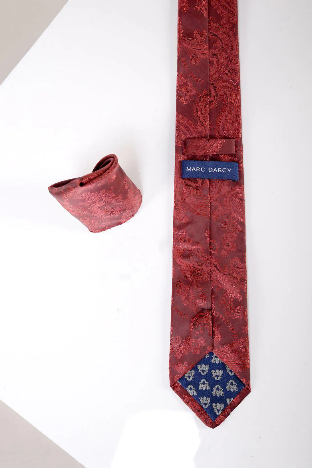 MD PAISLEY - Wine Paisley Tie and Pocket Square Set sold by Marc Darcy product image thumbnail 3