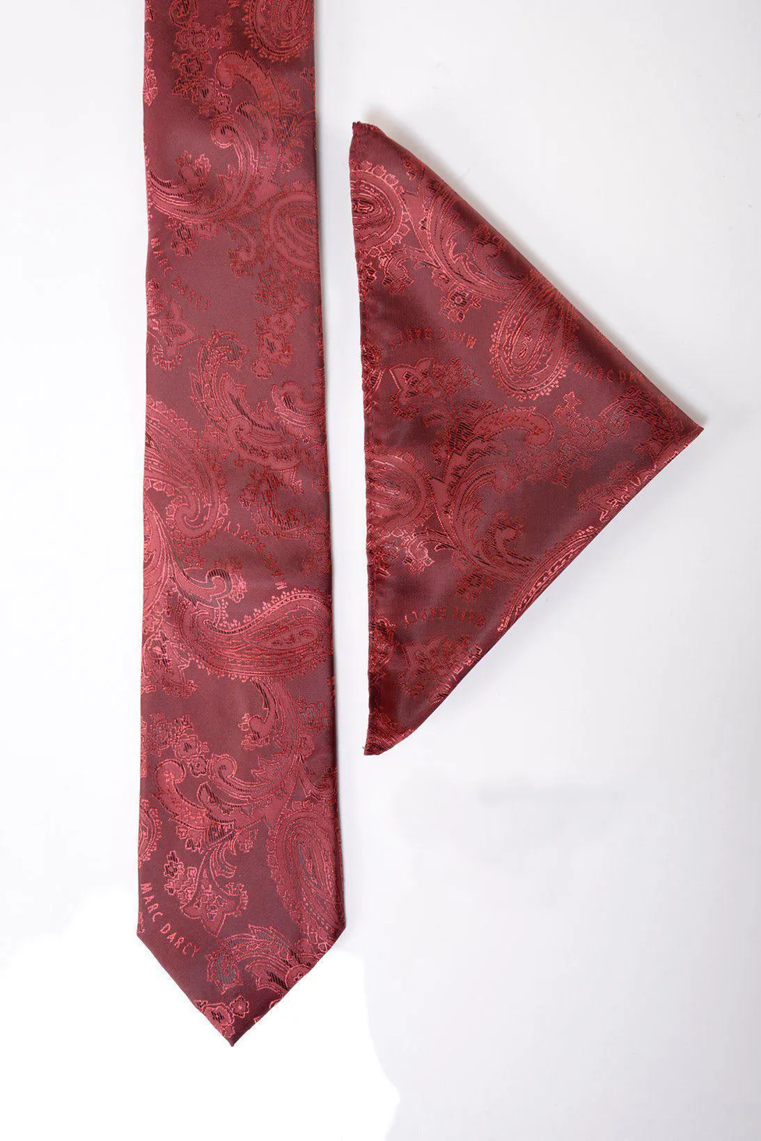 MD PAISLEY - Wine Paisley Tie and Pocket Square Set sold by Marc Darcy product image thumbnail 2