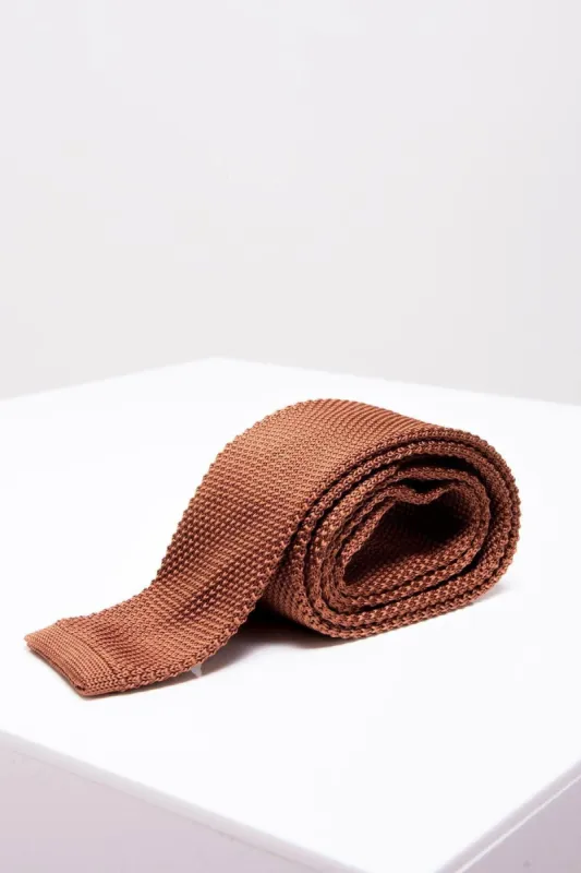KT - Rust Knitted Tie sold by Marc Darcy