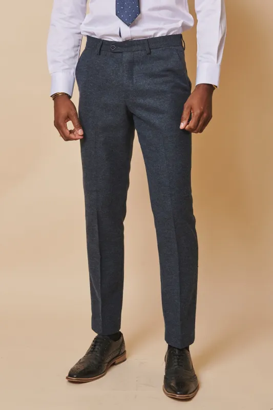 MARLOW - Blue Tweed Trousers sold by Marc Darcy