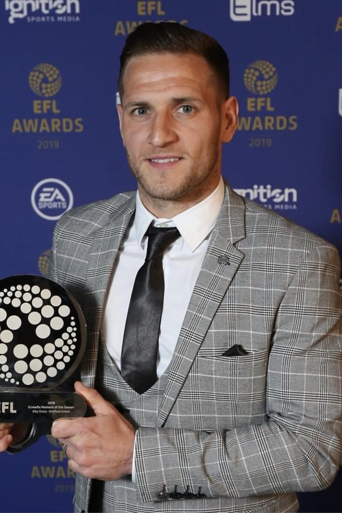 Doncaster Rovers Forward Billy Sharp in Ross Grey Check Suit sold by Marc Darcy product image thumbnail 2