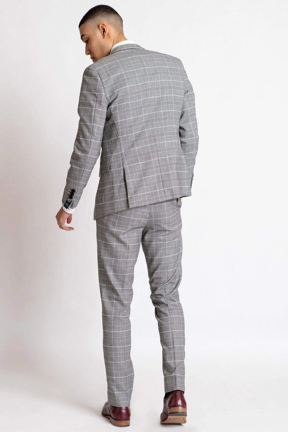 Doncaster Rovers Forward Billy Sharp in Ross Grey Check Suit sold by Marc Darcy product image thumbnail 5