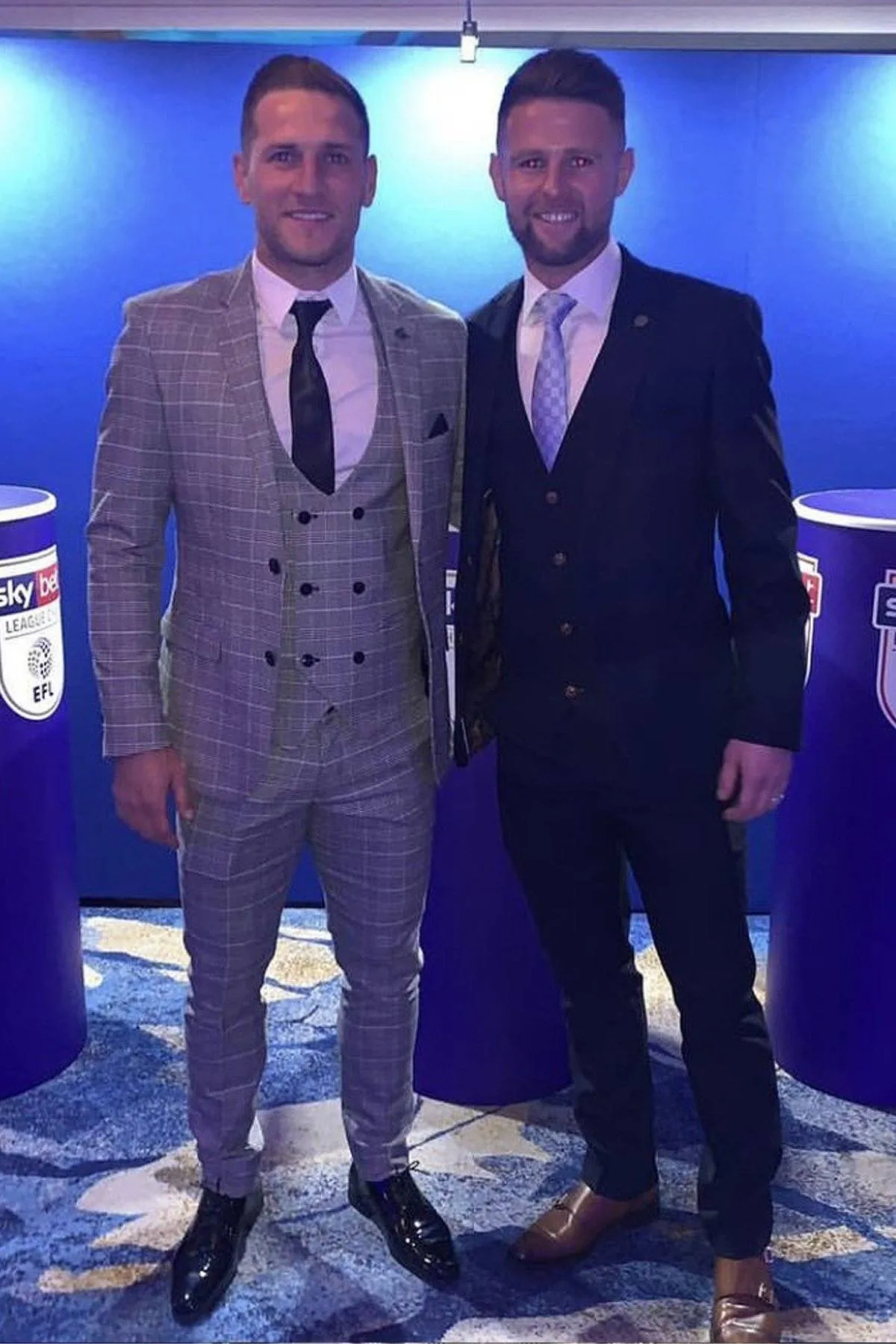 Doncaster Rovers Forward Billy Sharp in Ross Grey Check Suit sold by Marc Darcy product image thumbnail 3