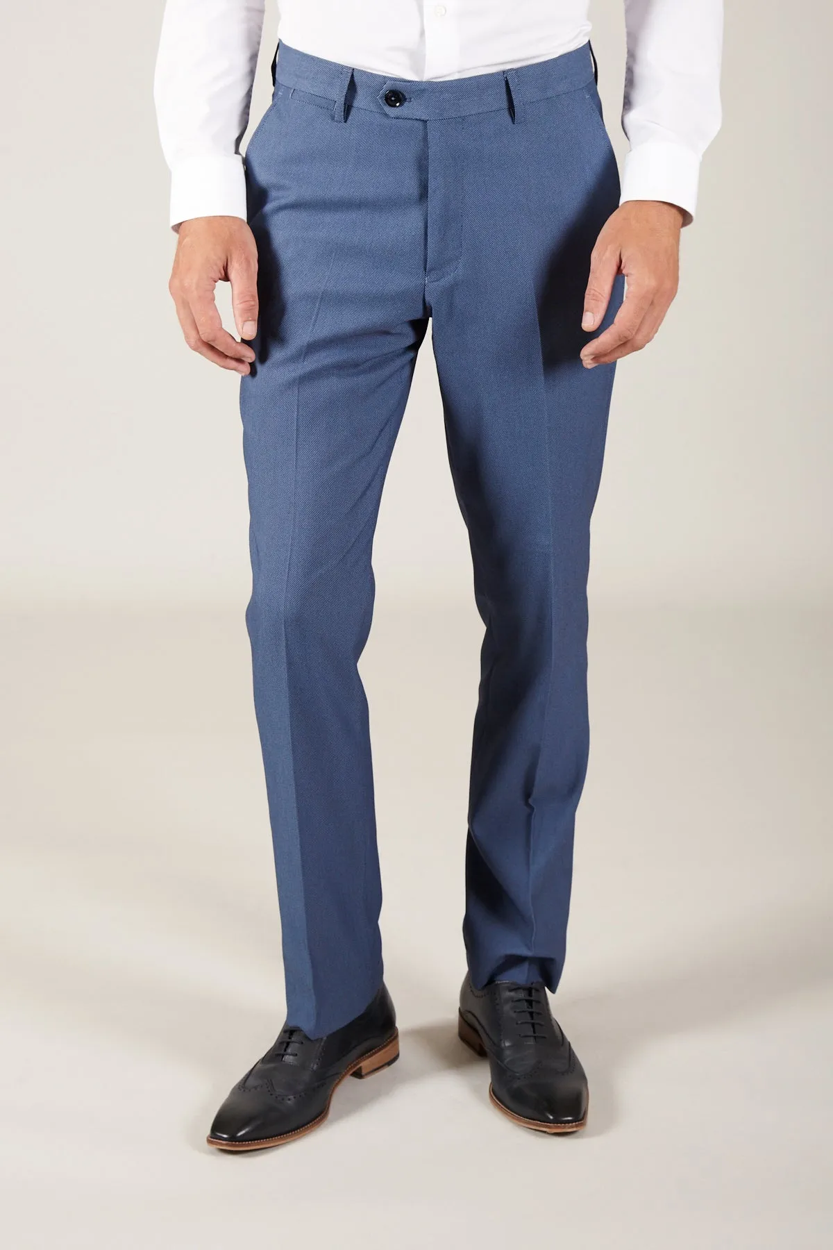 DANNY - Sky Tailored Trousers sold by Marc Darcy