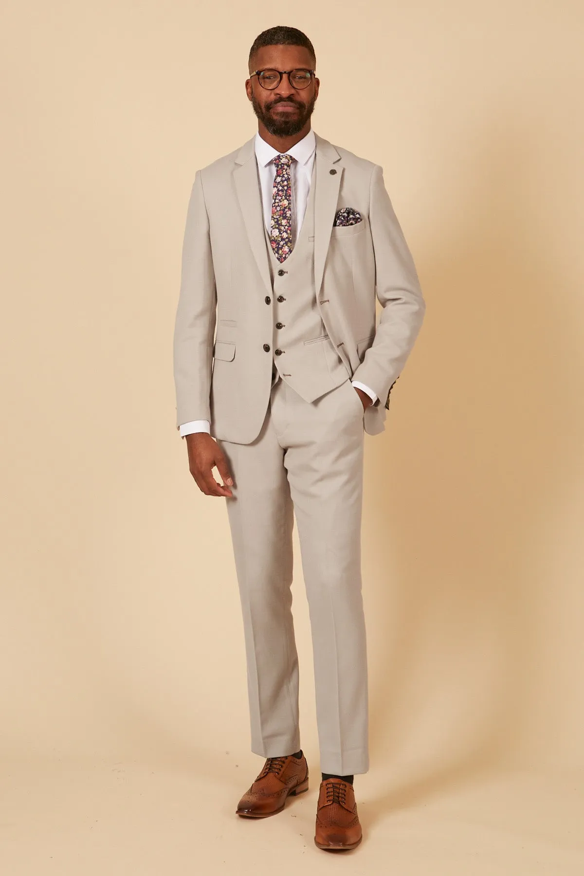 HM5 - Stone Tailored Three Piece Suit sold by Marc Darcy product image thumbnail 2
