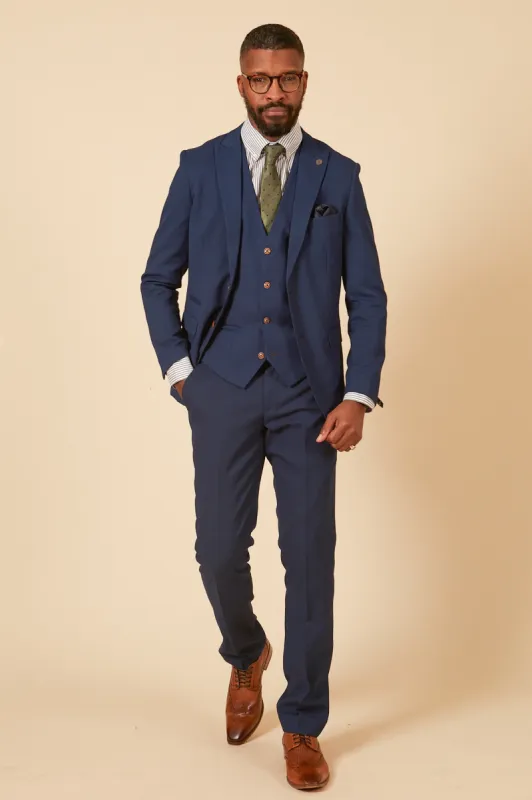 MAX - Royal Blue Three Piece Suit With Contrast Buttons sold by Marc Darcy