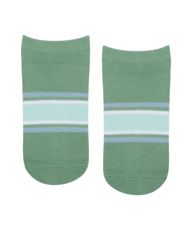 Classic Low Rise Grip Socks - Garden Stripes sold by MoveActive