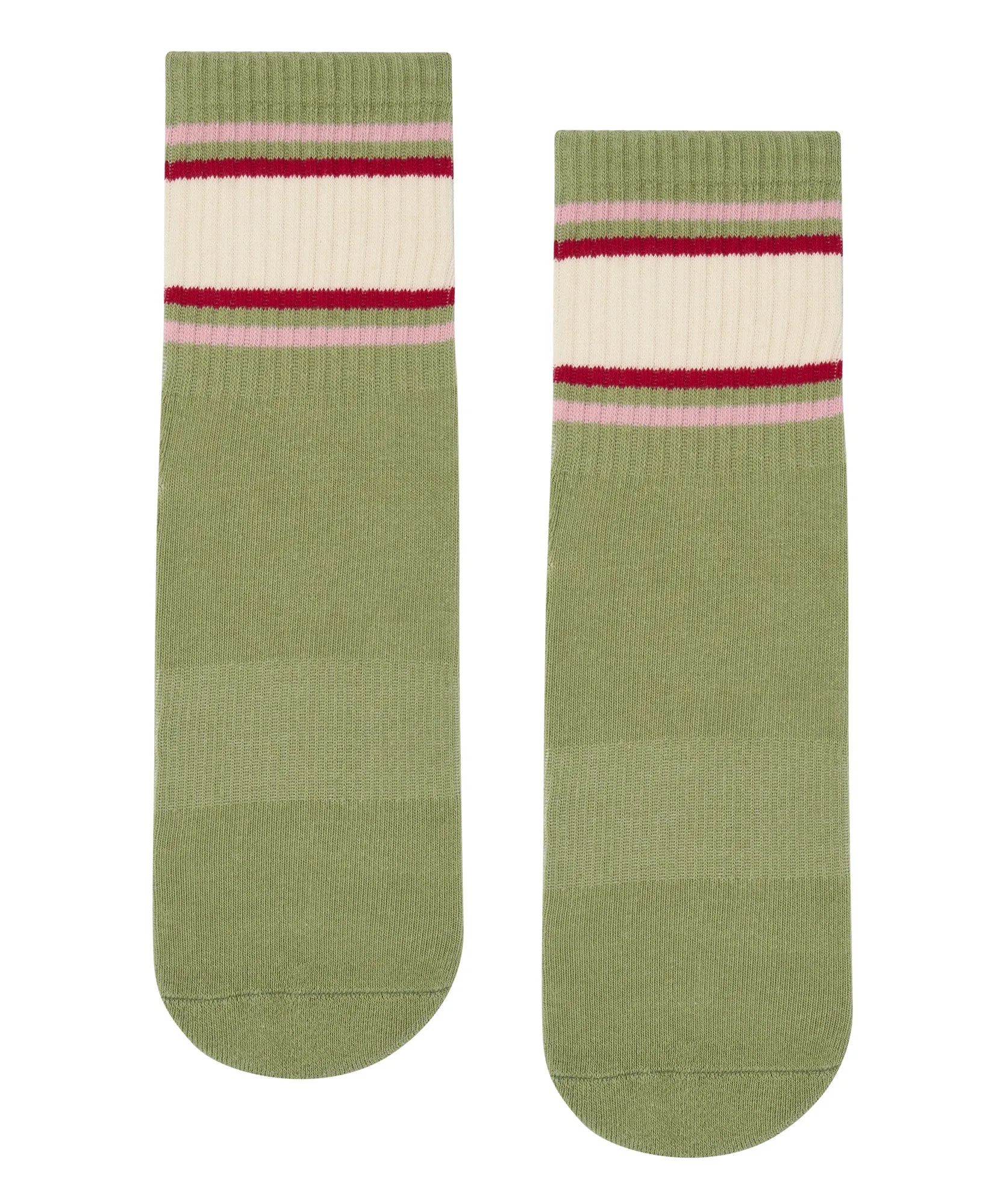 Crew Non Slip Grip Socks - Stripe Sage & Oat sold by MoveActive