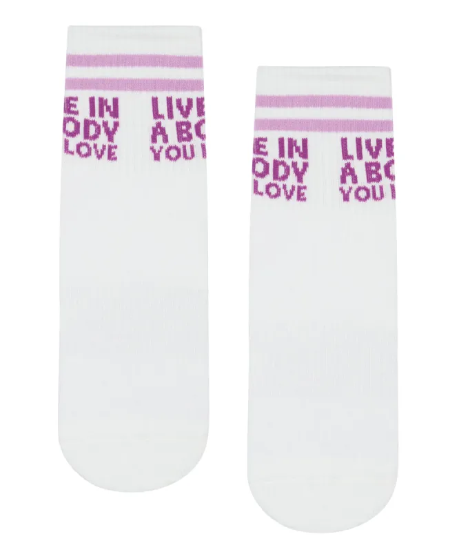 Crew Non Slip Grip Socks - Lilac Self Love sold by MoveActive