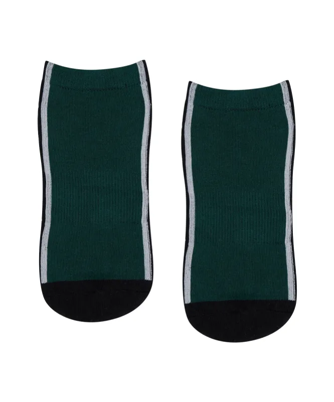 Classic Low Rise Grip Socks - Fluid Green & Black sold by MoveActive
