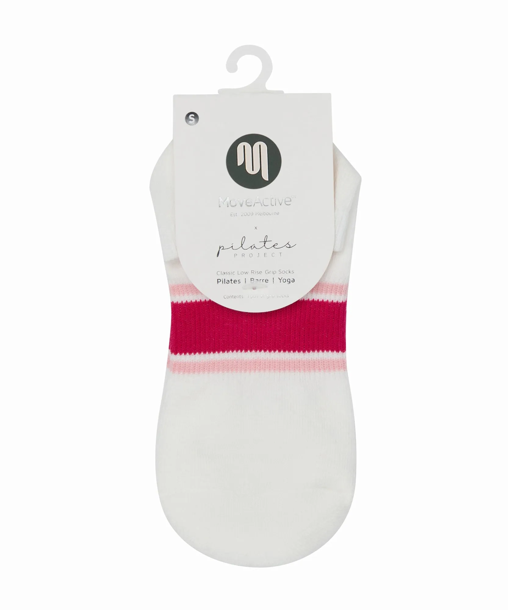 Classic Low Rise Grip Socks - Playful Pink Stripes sold by MoveActive product image thumbnail 3