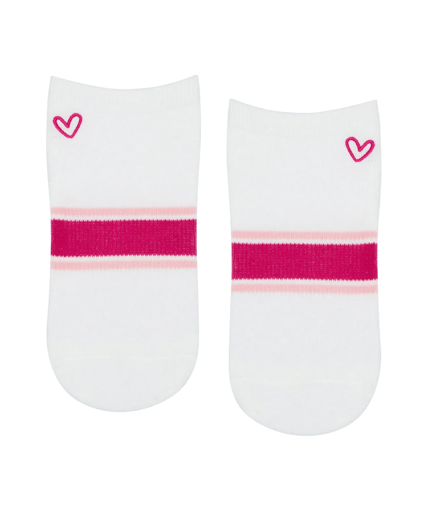 Classic Low Rise Grip Socks - Playful Pink Stripes sold by MoveActive