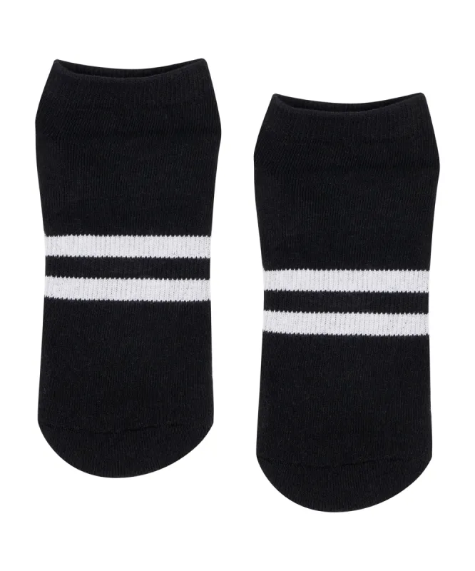 Classic Low Rise Grip Socks - Sporty Stripe Black sold by MoveActive