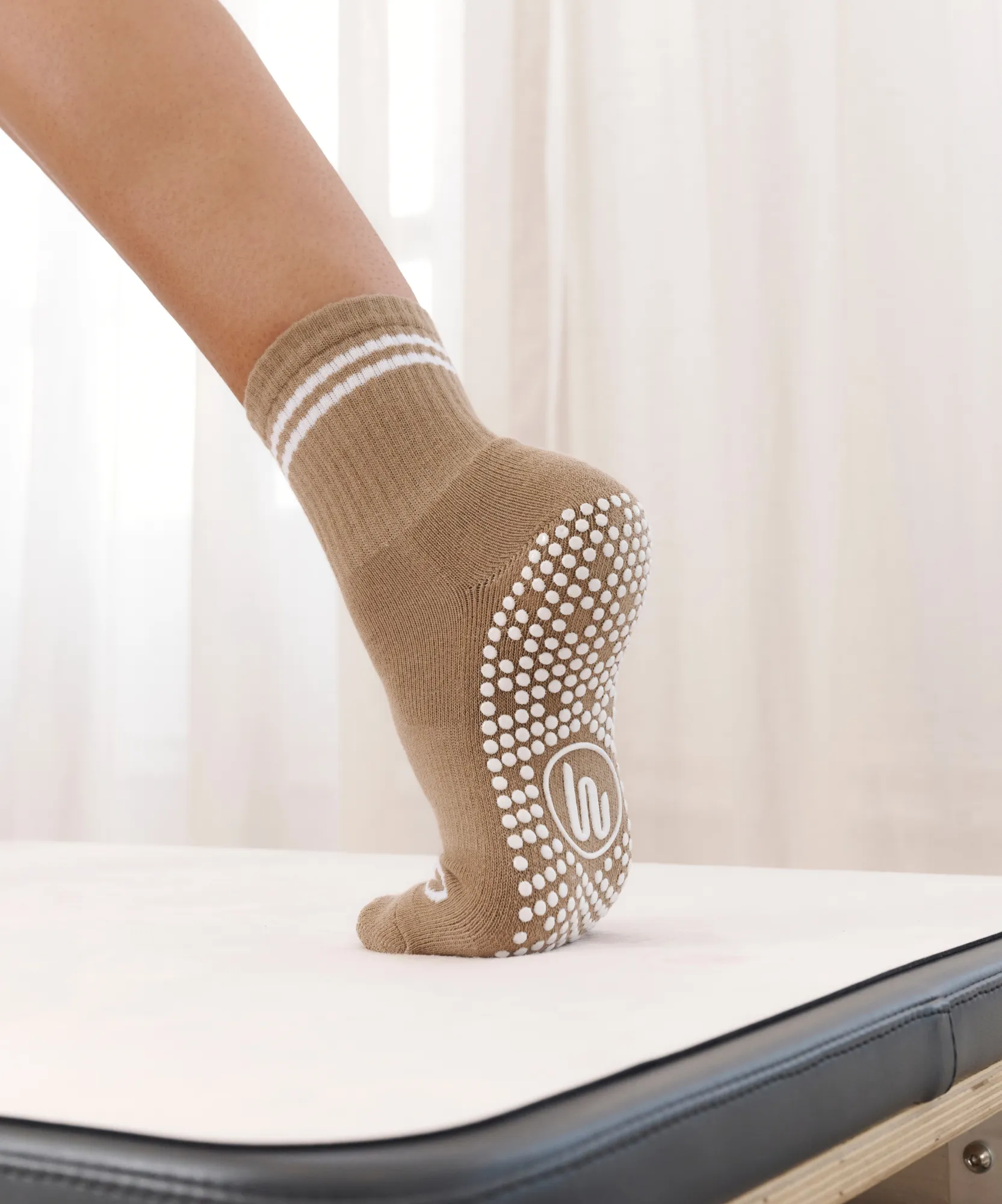 Crew Non Slip Grip Socks - Good Day Beige sold by MoveActive product image thumbnail 2