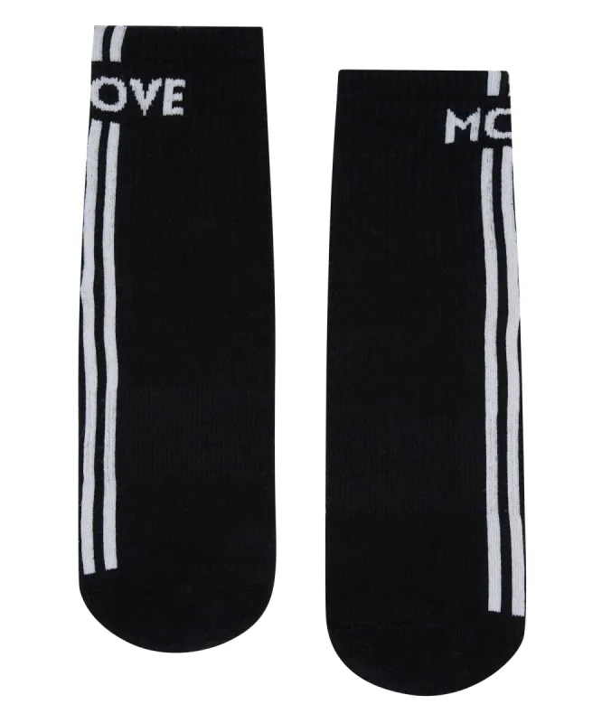 Crew Non Slip Grip Socks - Move Monochrome Stripes sold by MoveActive