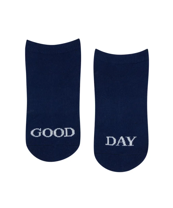 Classic Low Rise Grip Socks - Good Day Navy sold by MoveActive
