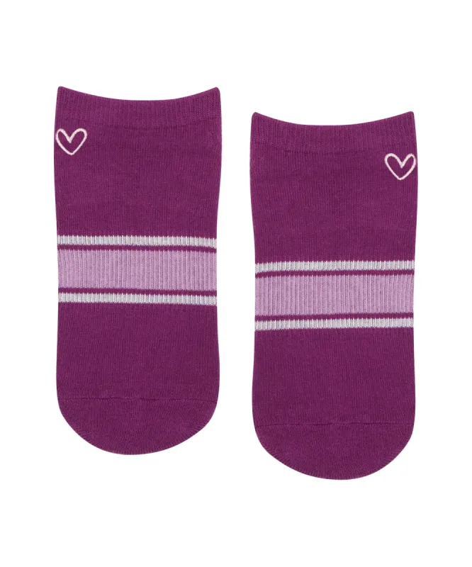 Classic Low Rise Grip Socks - Dahlia Stripes sold by MoveActive