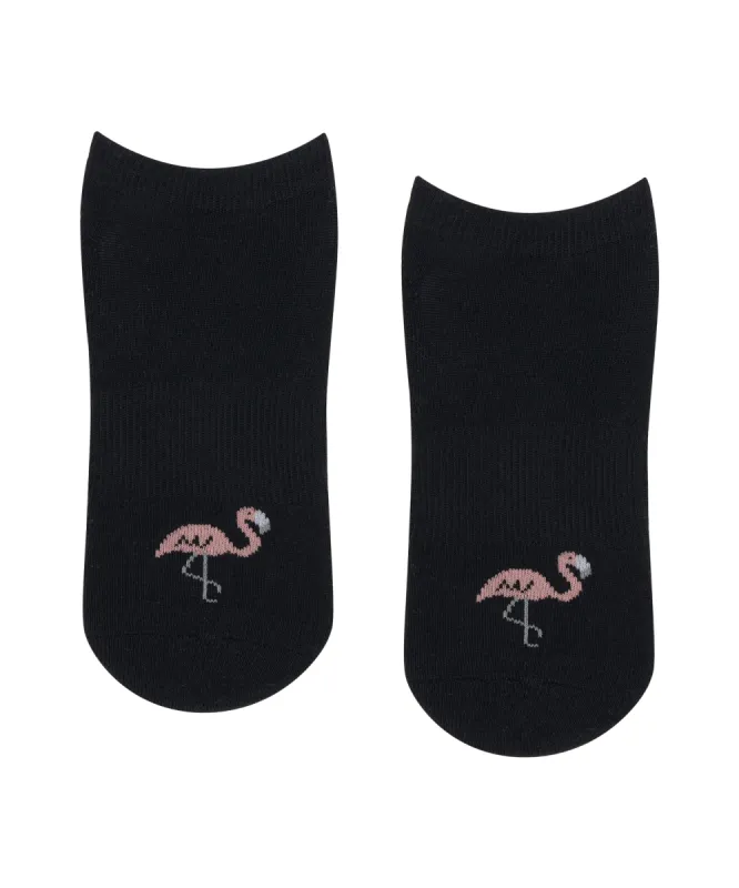Classic Low Rise Grip Socks - Midnight Flamingo sold by MoveActive