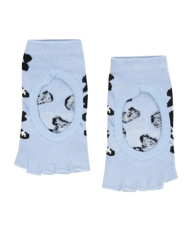 Toeless Non Slip Grip Socks - Cheetah Sky Blue sold by MoveActive