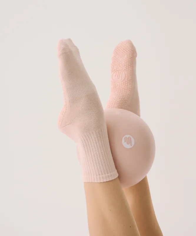 Crew Non Slip Grip Socks - Soft Pink sold by MoveActive
