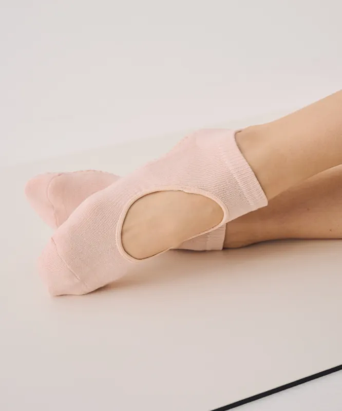 Slide On Non Slip Grip Socks - Soft Pink sold by MoveActive