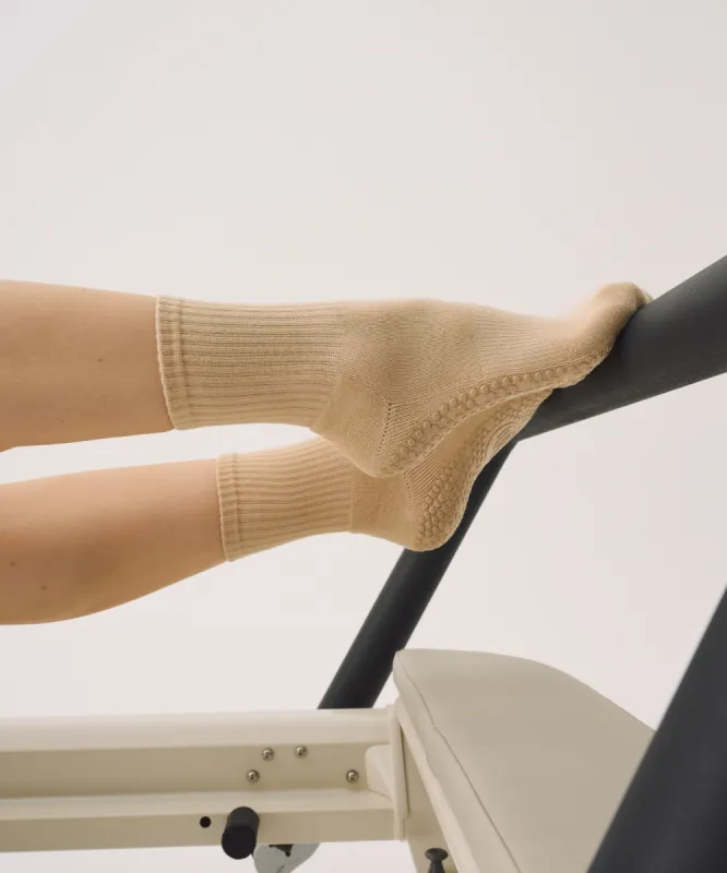 Crew Non Slip Grip Socks - Almond sold by MoveActive